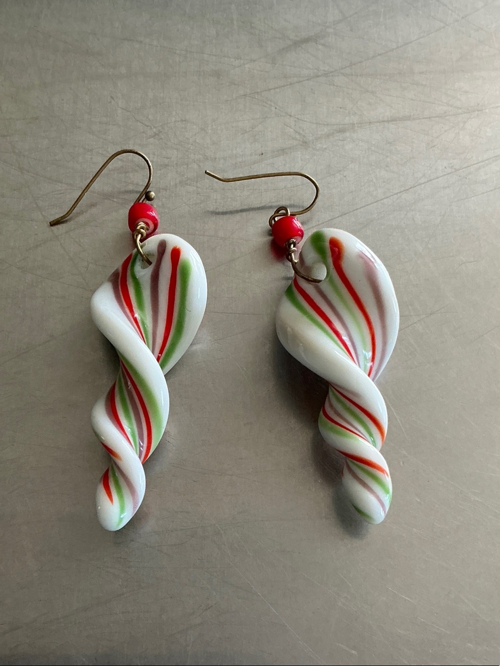 Handmade Glass Lampwork  Christmas earrings